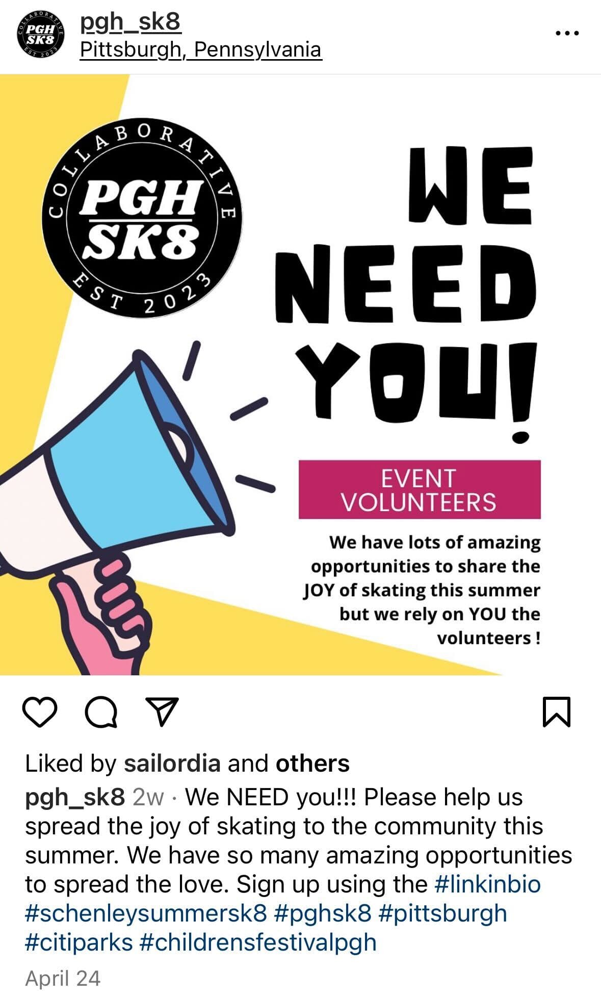 Volunteer With PGH SK8 Collaborative